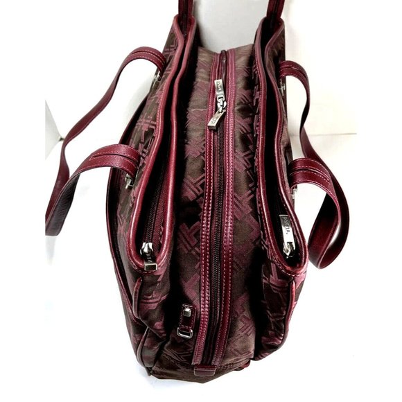Tumi Womens Signature Maroon Burgundy Multi Compartment Laptop Briefcase Bag - Picture 4 of 12